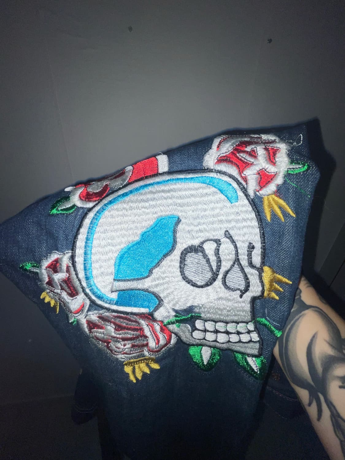 에드하디 레어 빅로고 자수 와이드 데님팬츠 상품이미지4