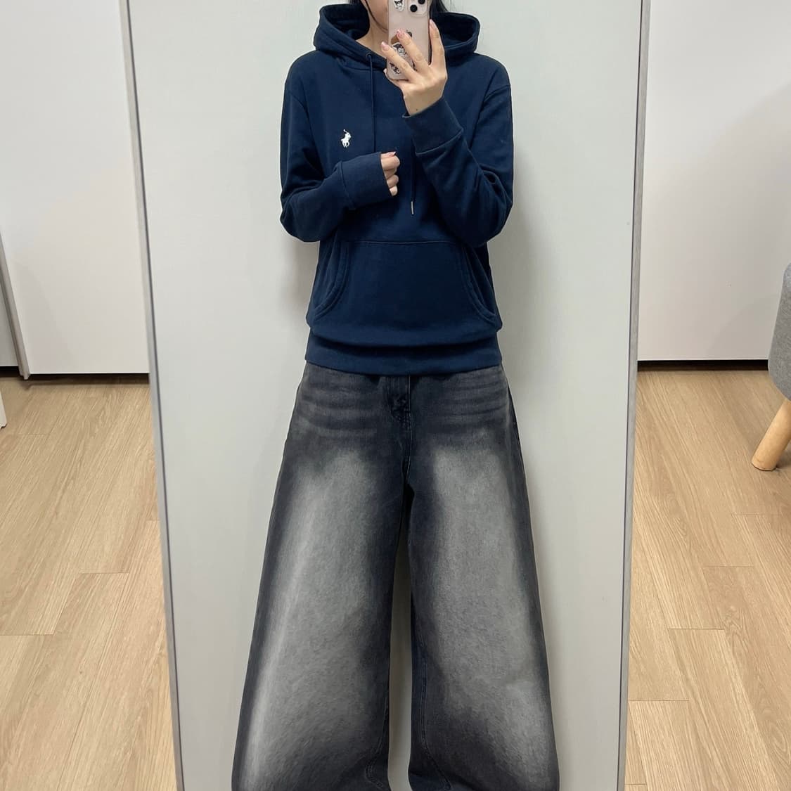 폴로 랄프로렌 신형 화이트 포니 네이비 후드티 상품이미지1