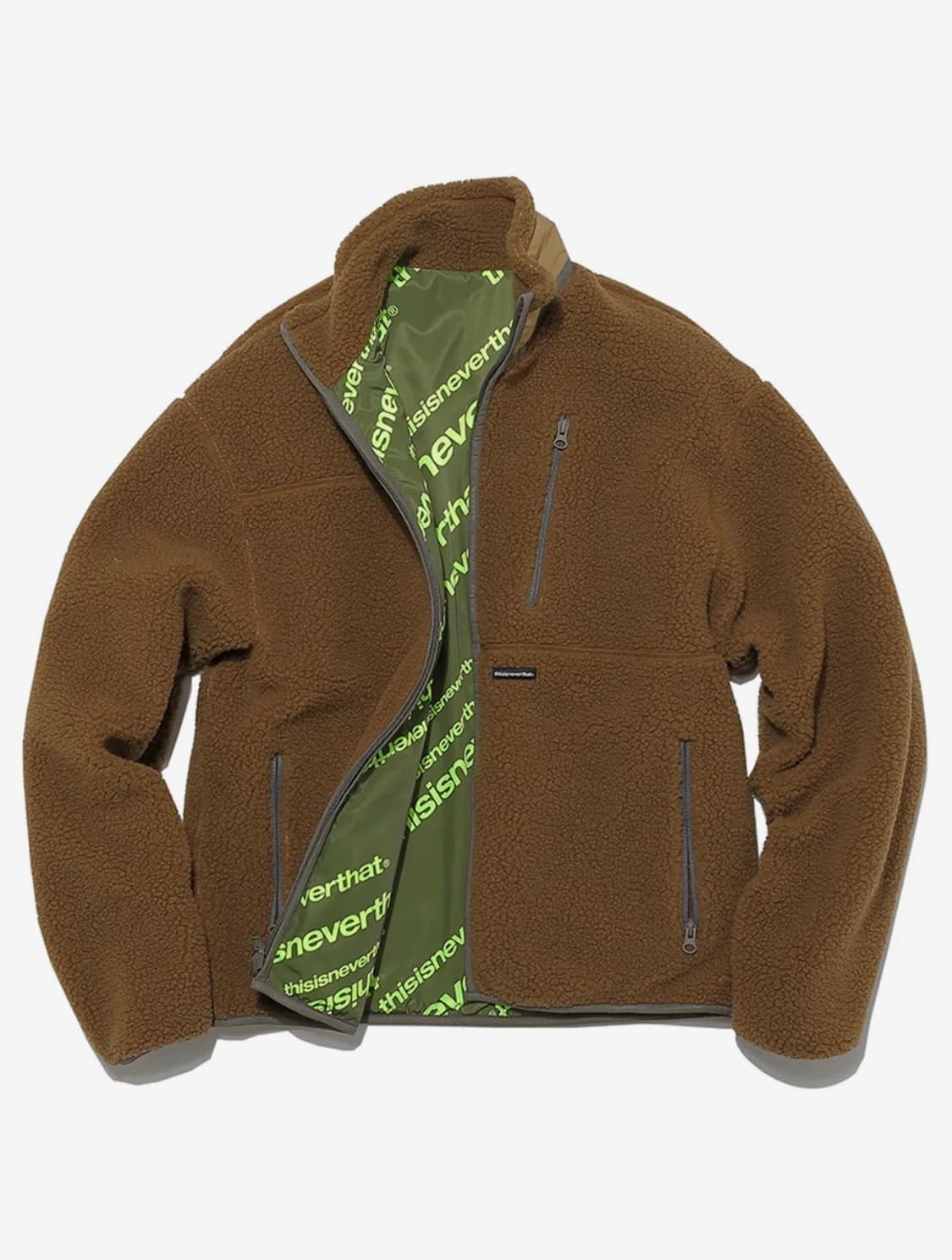 디스이즈네버댓 플리스 리버시블 자켓 브라운 상품이미지1