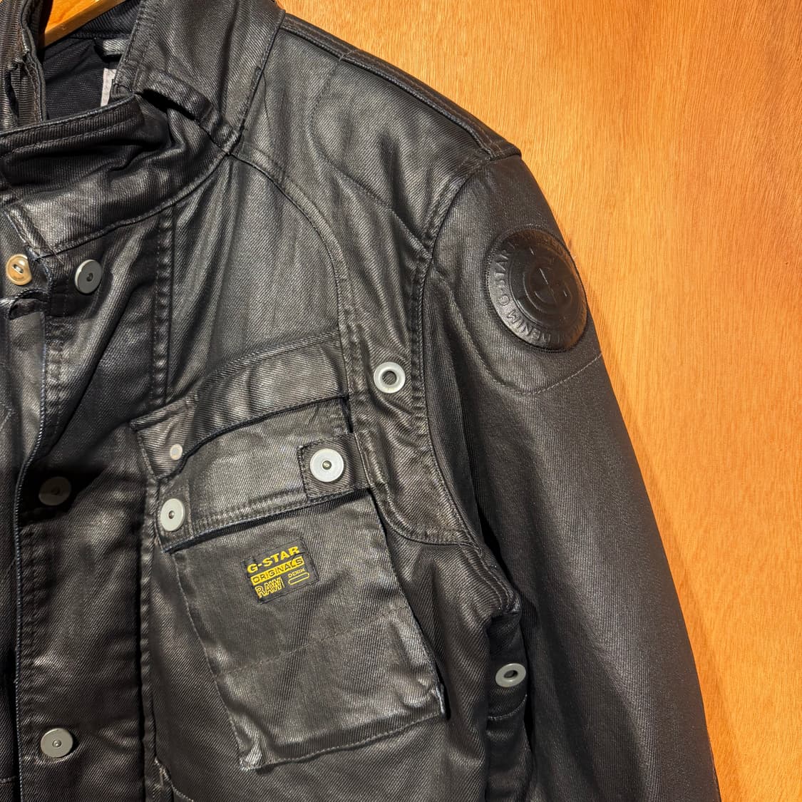 지스타 로우 데님 코팅 바이커 자켓 M 상품이미지2