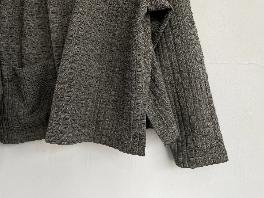 Round collar patterned crop pu 상품이미지8