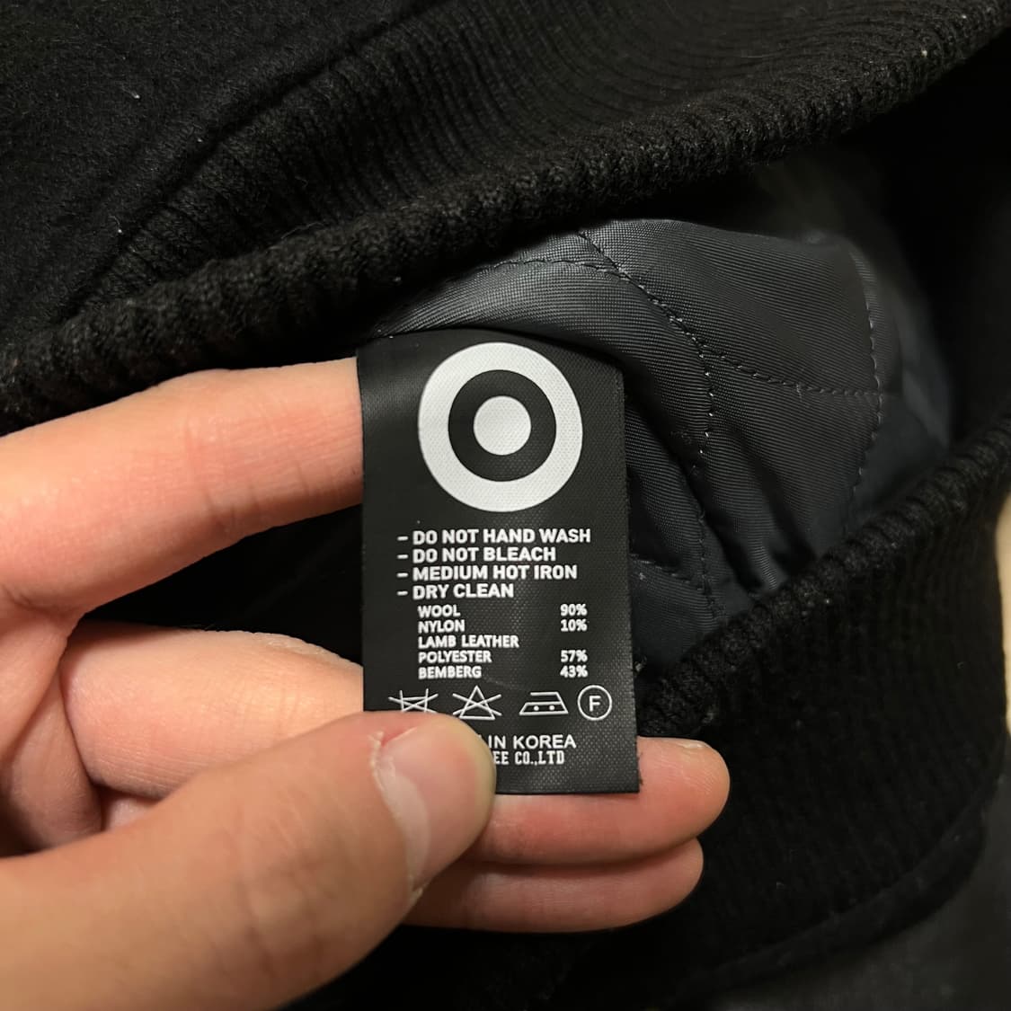 로파이 신슐레이트 양가죽 배색 스타디움 바시티자켓 [블랙] L/100 상품이미지5