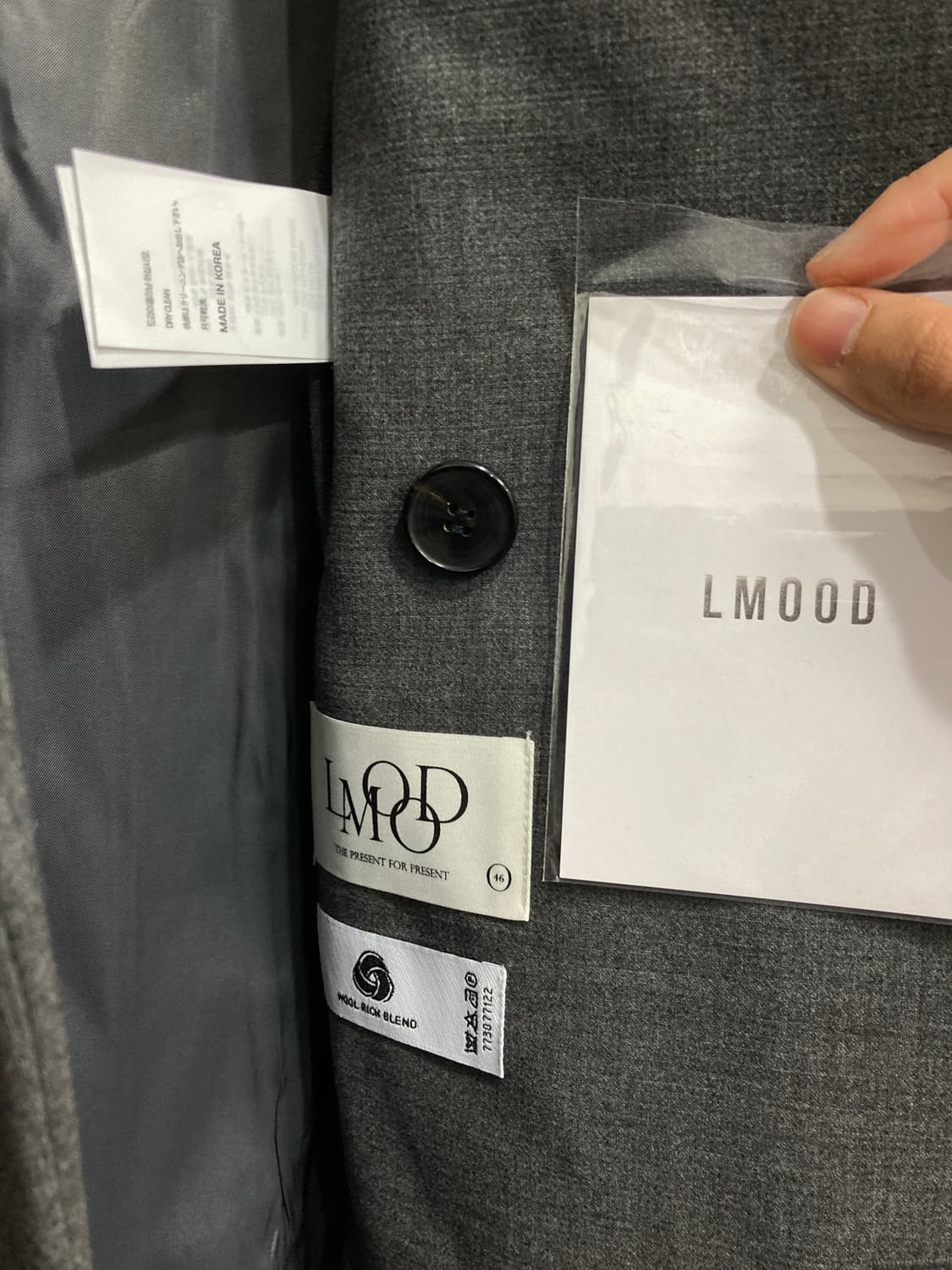 엘무드)그레이 웨일 더블 코트 색상 미드 그레이46 상품이미지5