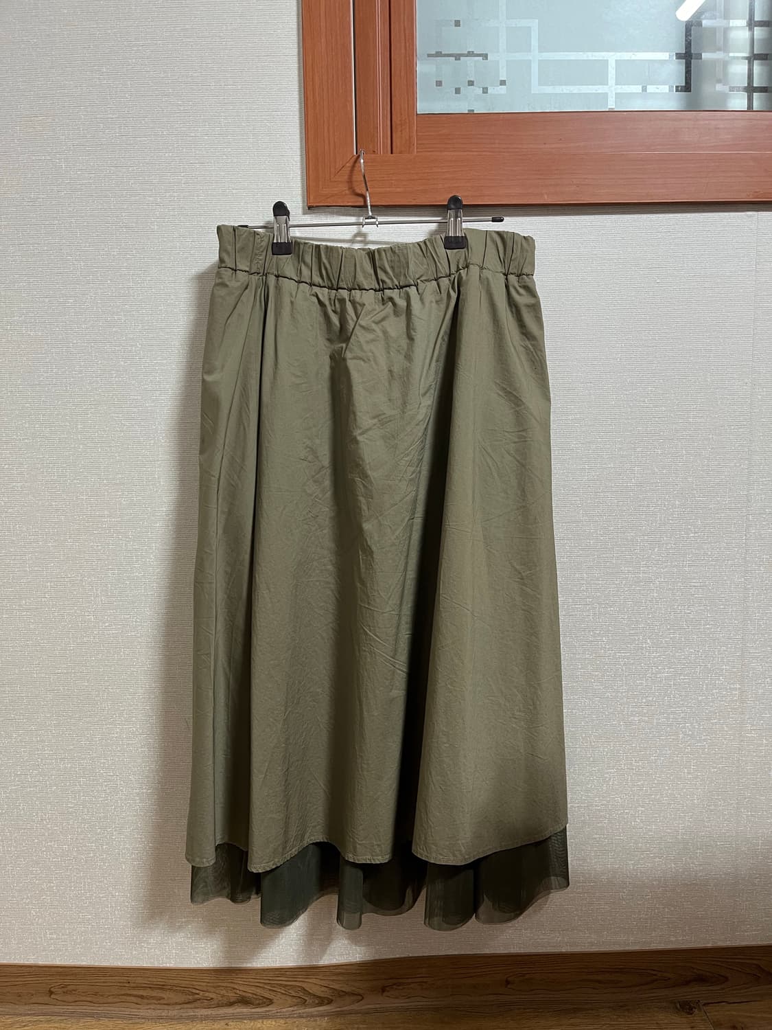 메쉬레이어드 밴딩 롱스커트 상품이미지4