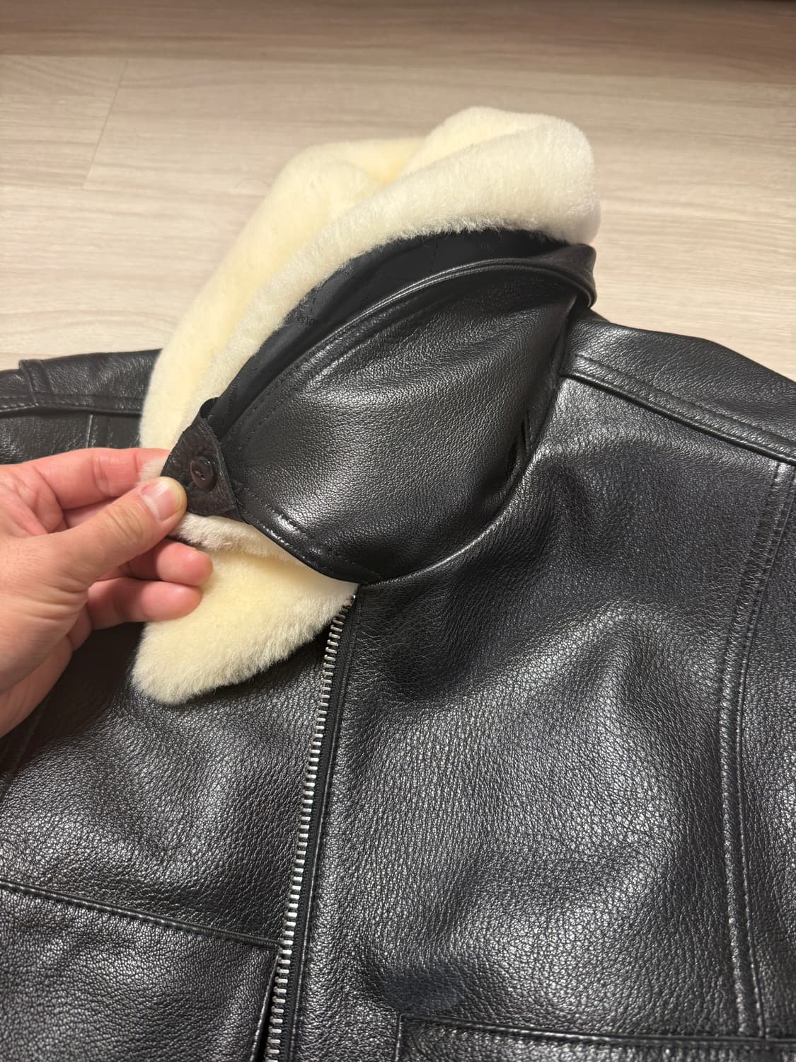 솔리드옴므 스타일 무스탕 리얼 소가죽 자켓 상품이미지4