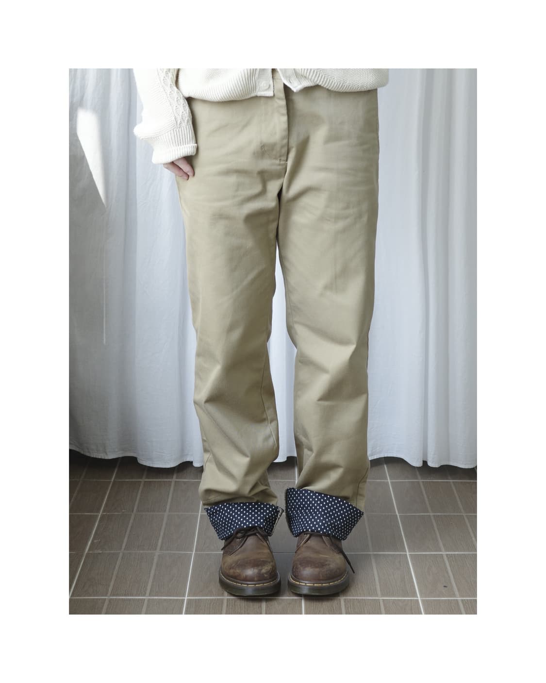 TK mixpiece beige dot pants 상품이미지5