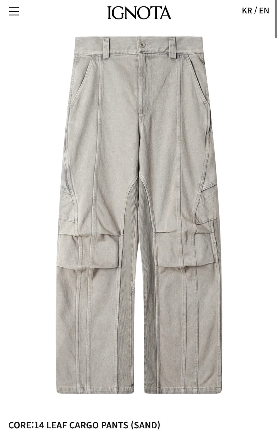 CORE:14 LEAF CARGO PANTS (SAND) S 상품이미지1