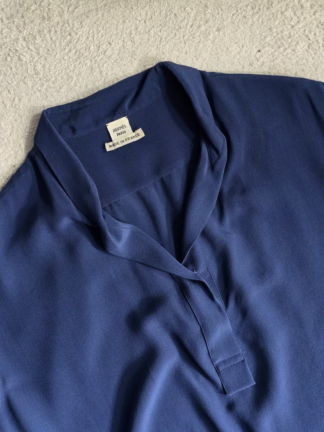 Hermes 에르메스 블루 실크 슬리브리스 블라우스 36 상품이미지2