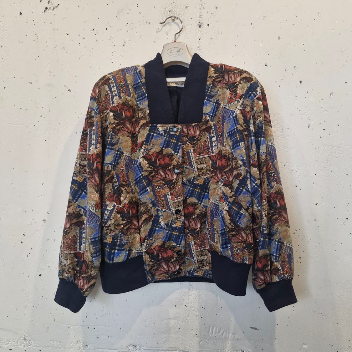 JPN 빈티지 패턴 울 블루종 자켓 상품이미지1