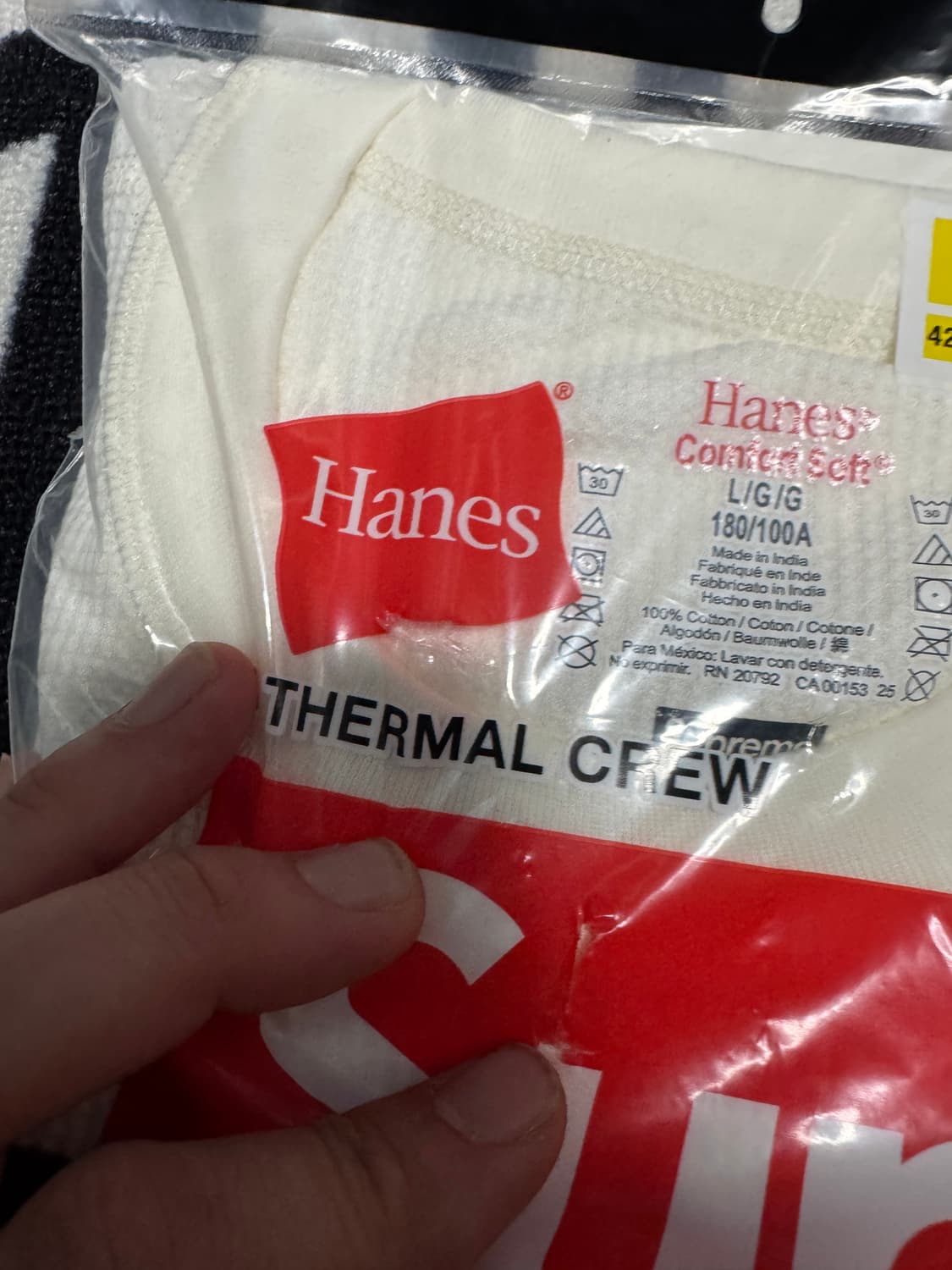 슈프림 헤인즈 본즈 써멀 크루 내츄럴 상품이미지4