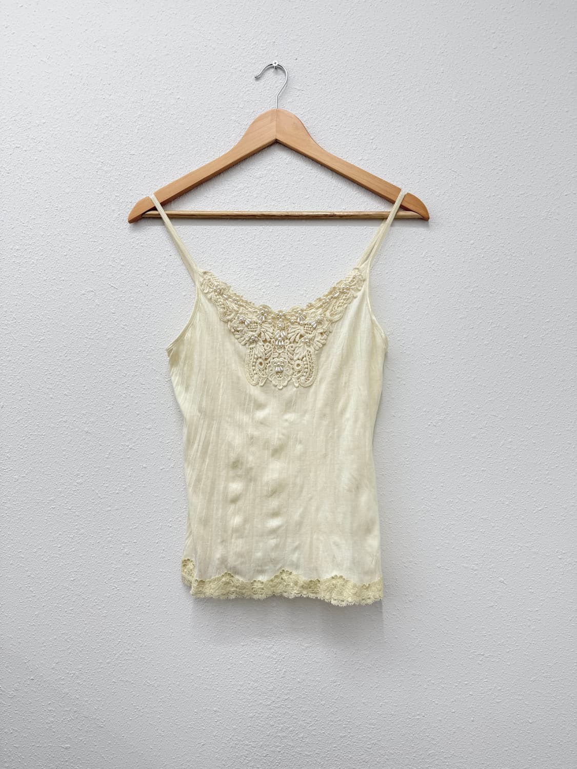 빈티지 Axes Femme 아이보리 비즈 레이스 슬리브리스 상품이미지3