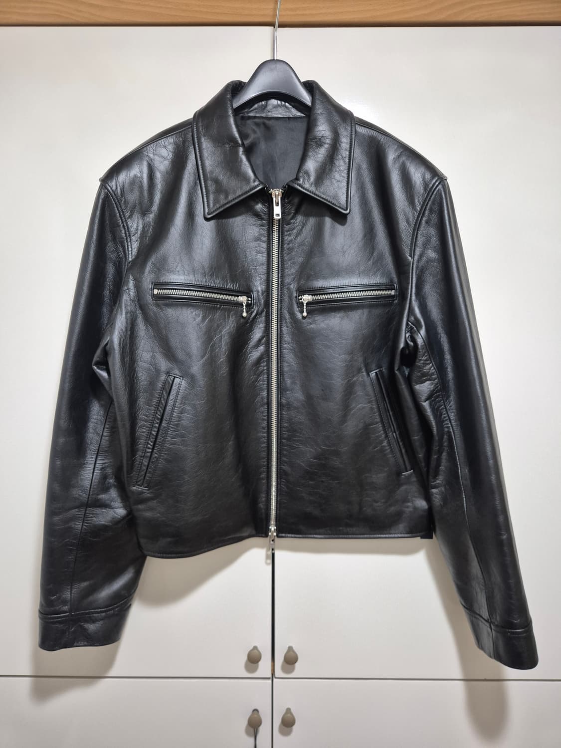 카우하이드 레더 싱글 라이더 점퍼 L (블랙) 상품이미지4