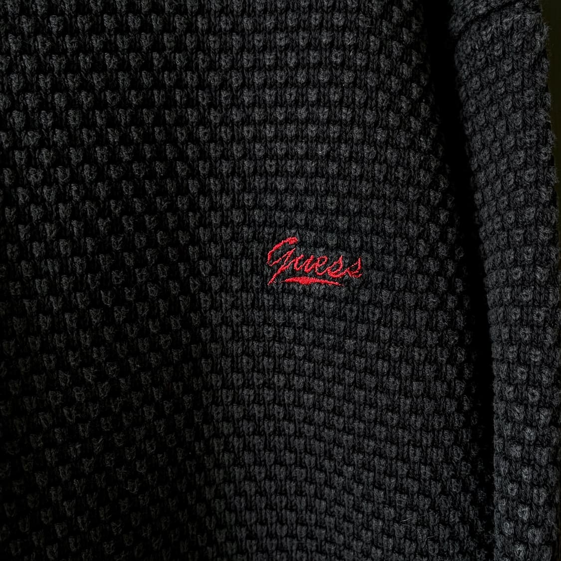 90s 두산 Guess 올드 게스 와플 니트 헨리넥 상품이미지3