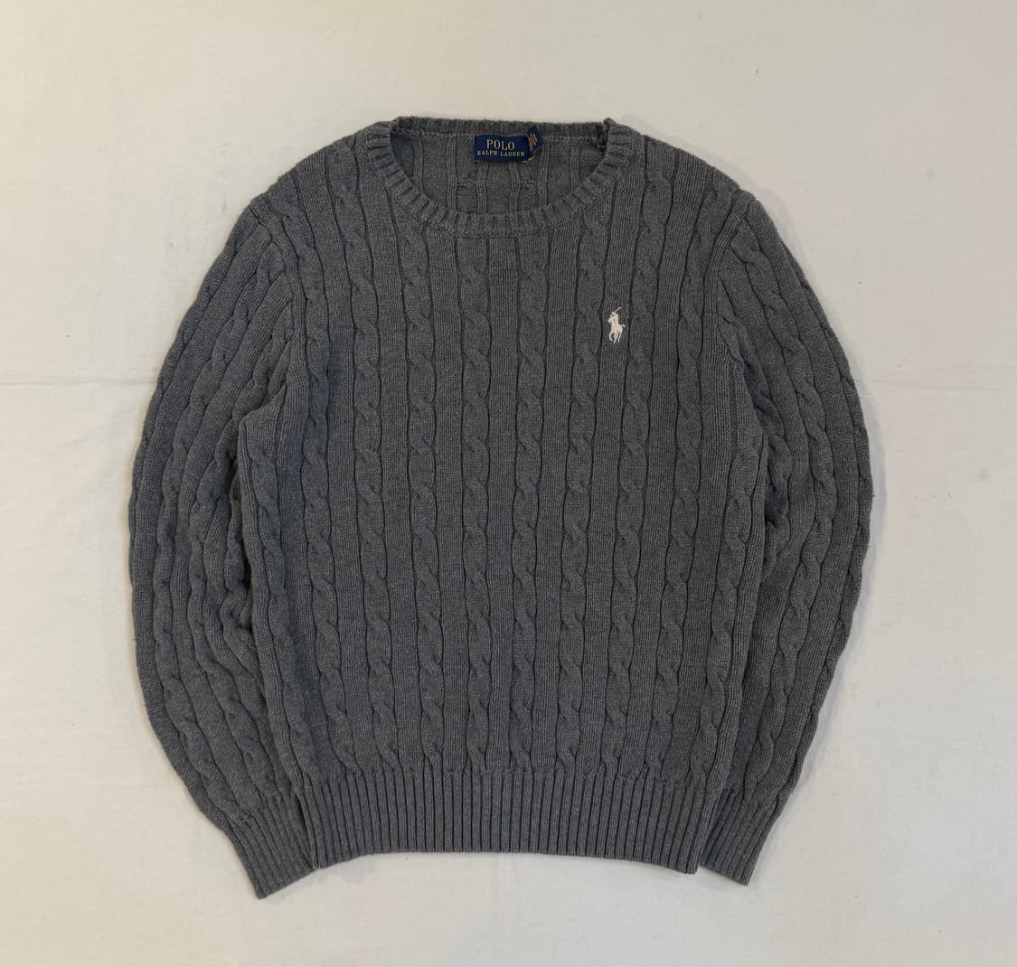 폴로 랄프로렌 꽈배기 케이블 니트 그레이 상품이미지1
