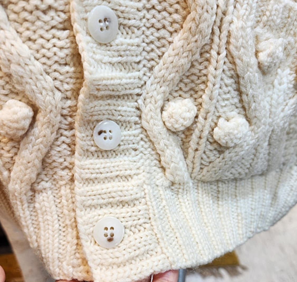 jun saito 폼폼 울 아이보리 스웨터 빈티지 가디건 상품이미지5