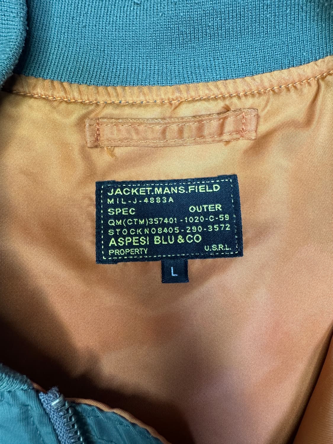 빈티지 아스페시 아비렉스 플라잉 타이거 마원 올리브 L 상품이미지3