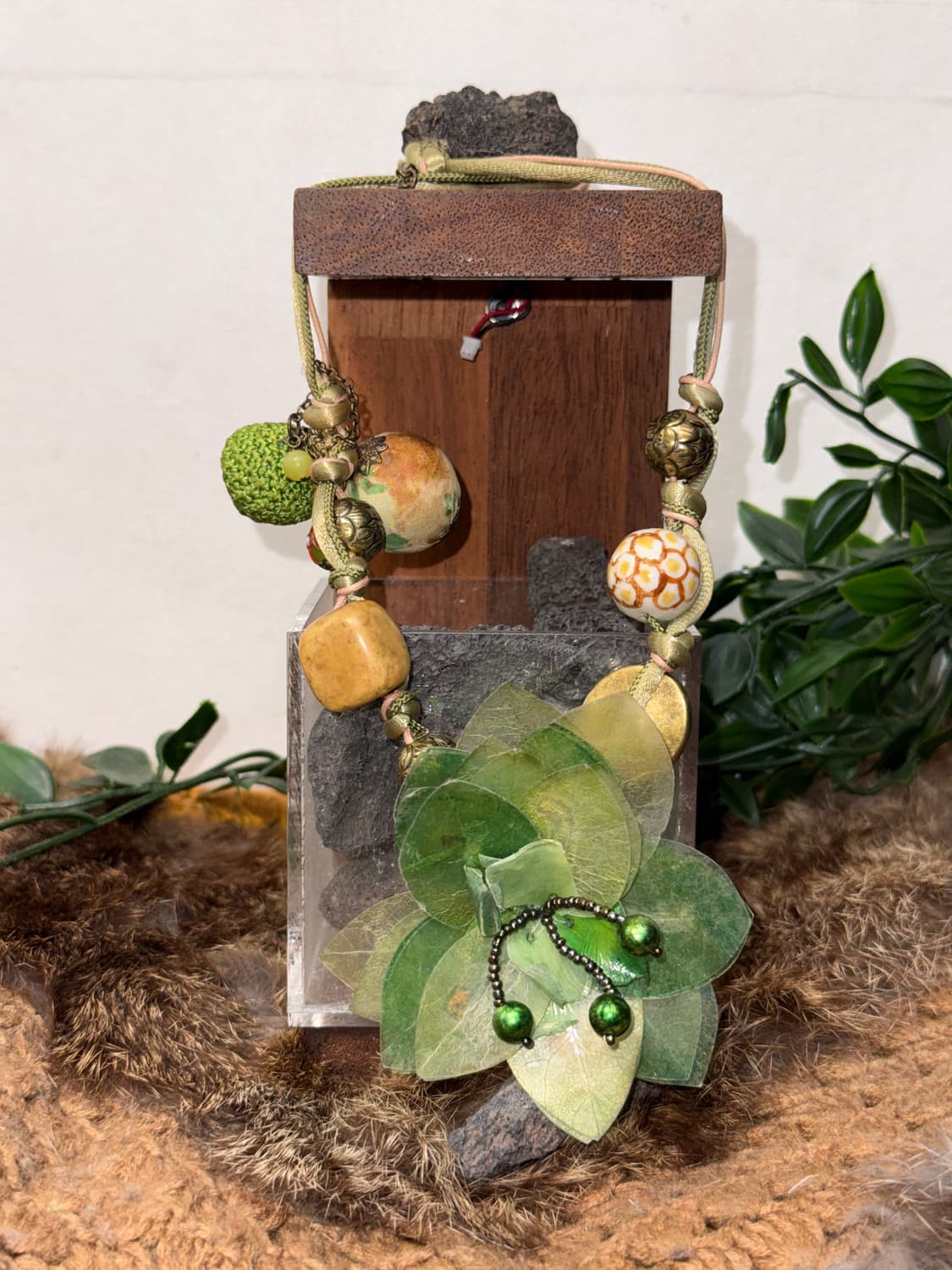 Green fairy beads flower necklace 상품이미지4