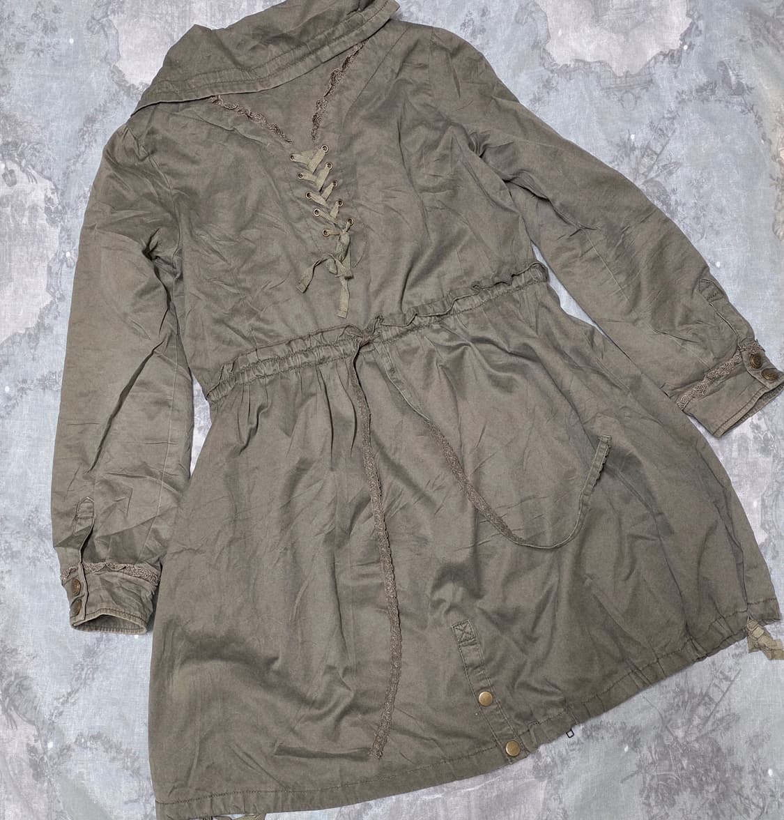 엑시즈팜 레이스 카키 야상 점퍼 그런지페어리 모리 너드 상품이미지3