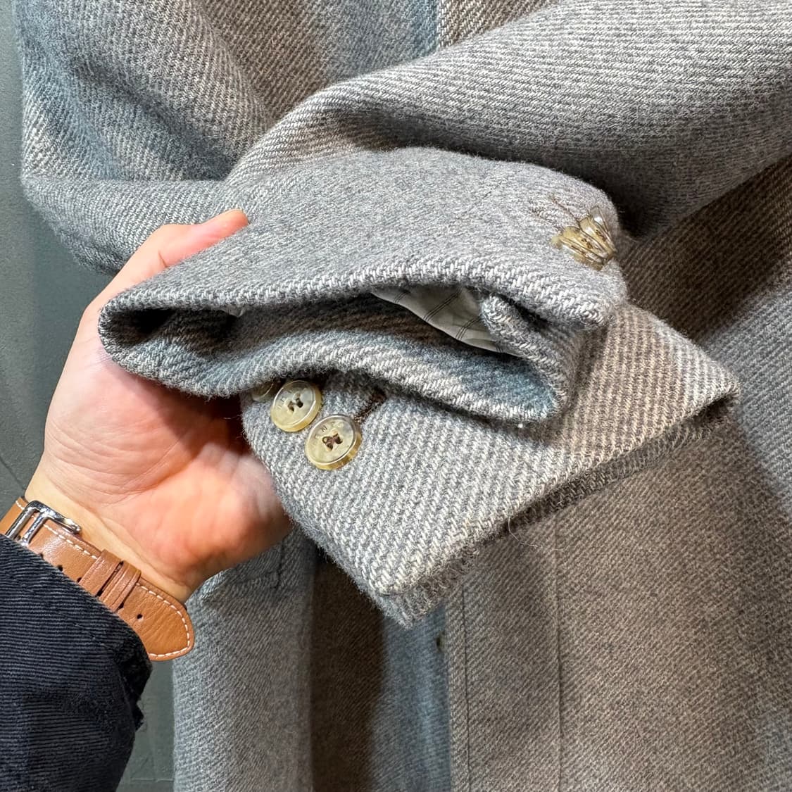 [48] KENZO 겐조 헤링본 울 코트 상품이미지4