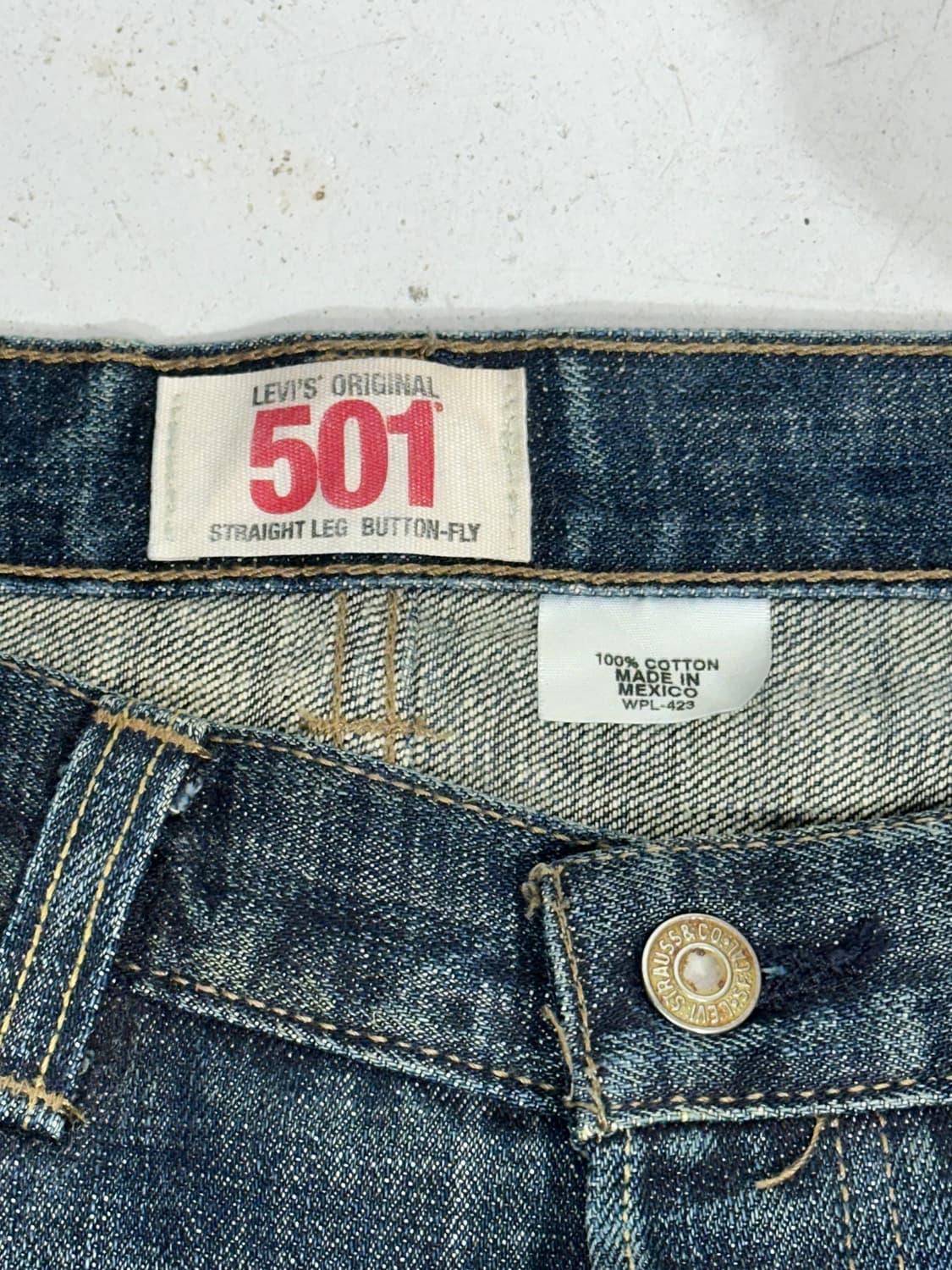 리바이스 501 진청 와이드 데님 팬츠 36 상품이미지7