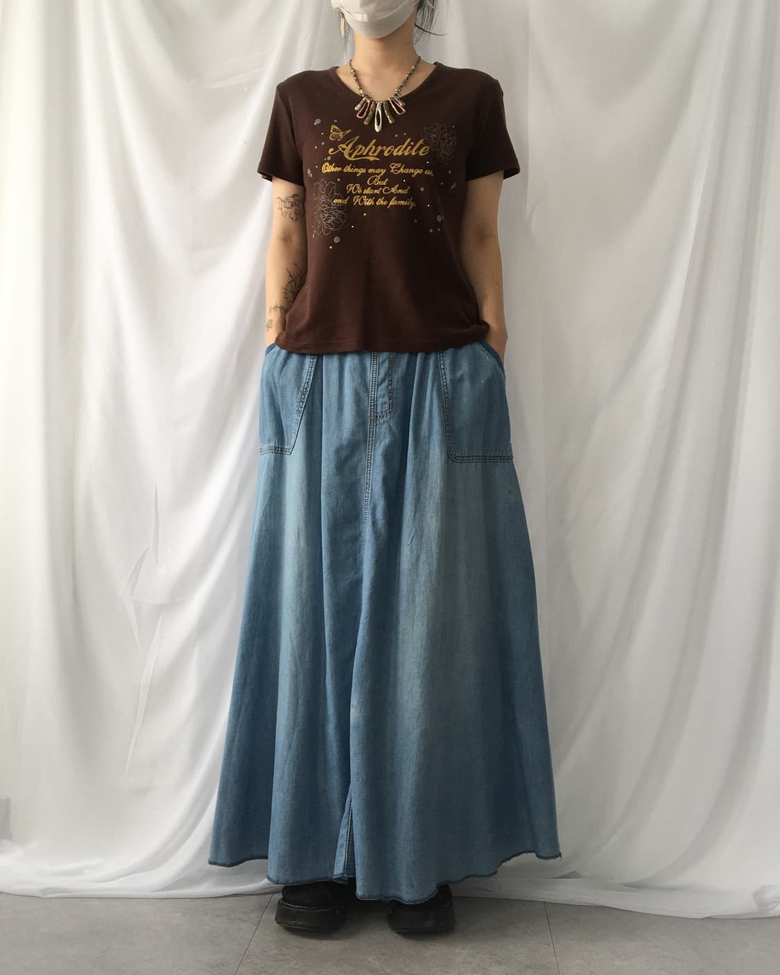 Washing cotton long skirt 상품이미지8