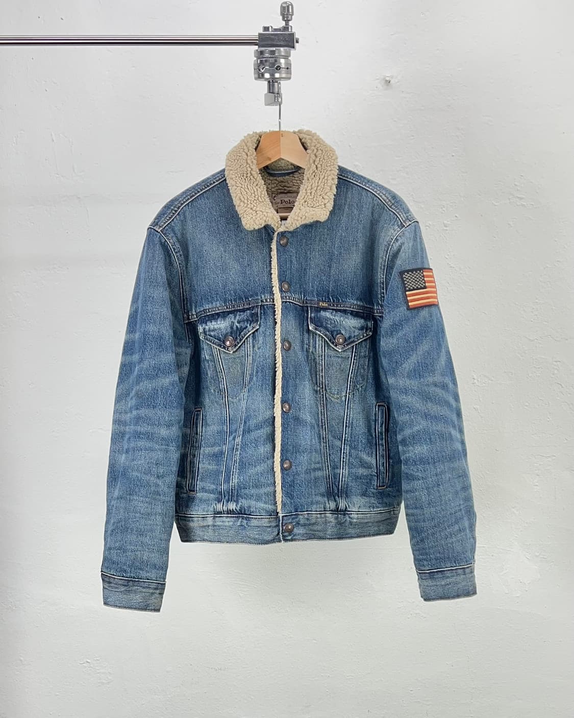 폴로 랄프로렌 덩가리 성조기 쉐르파 데님 트러커 자켓 상품이미지1