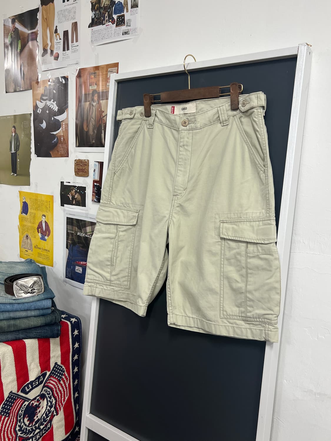 00s Levis 리바이스 카고 연베이지 하프 팬츠  상품이미지1