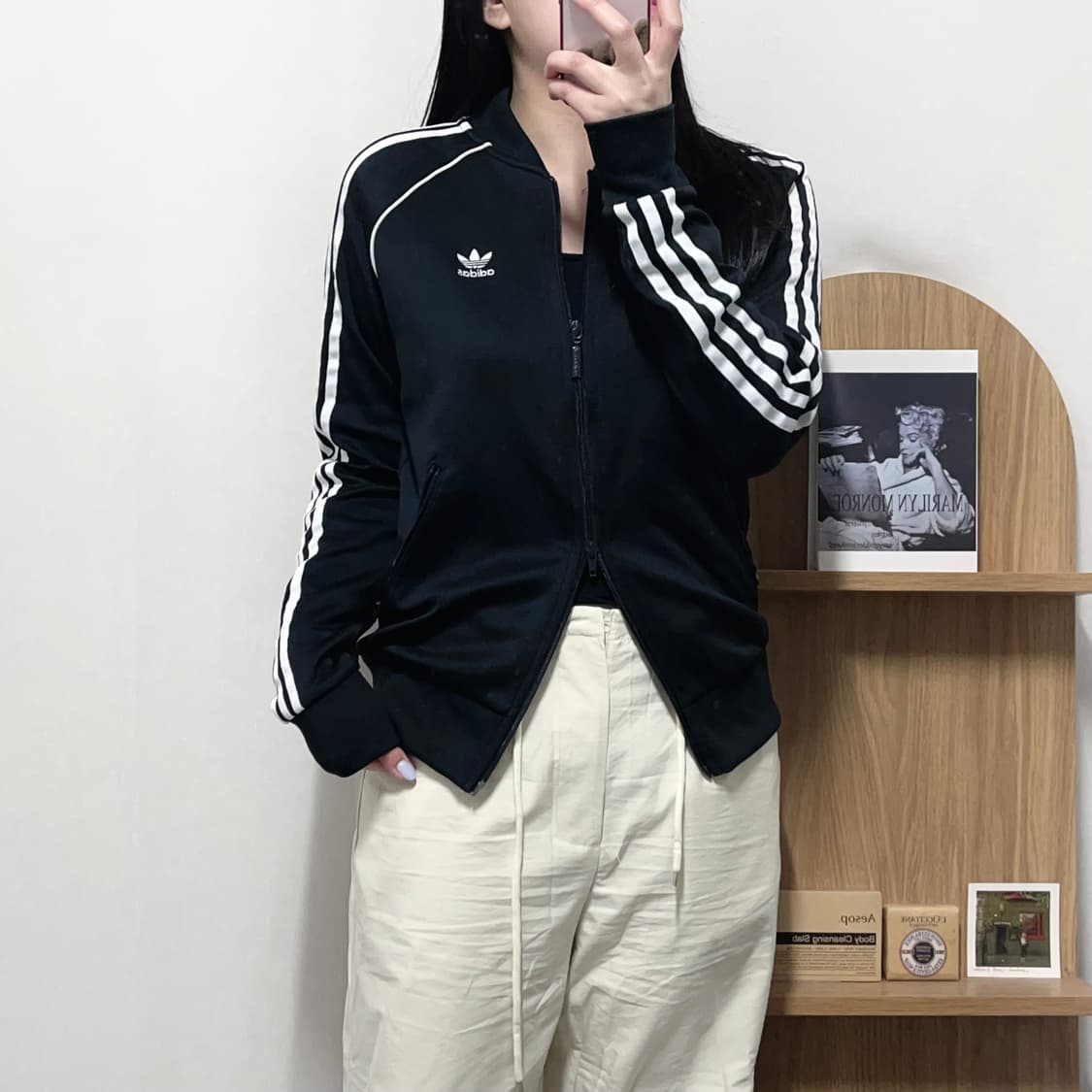 [정품] 아디다스 블랙 트레포일 투웨이 져지 [ M ] 상품이미지2