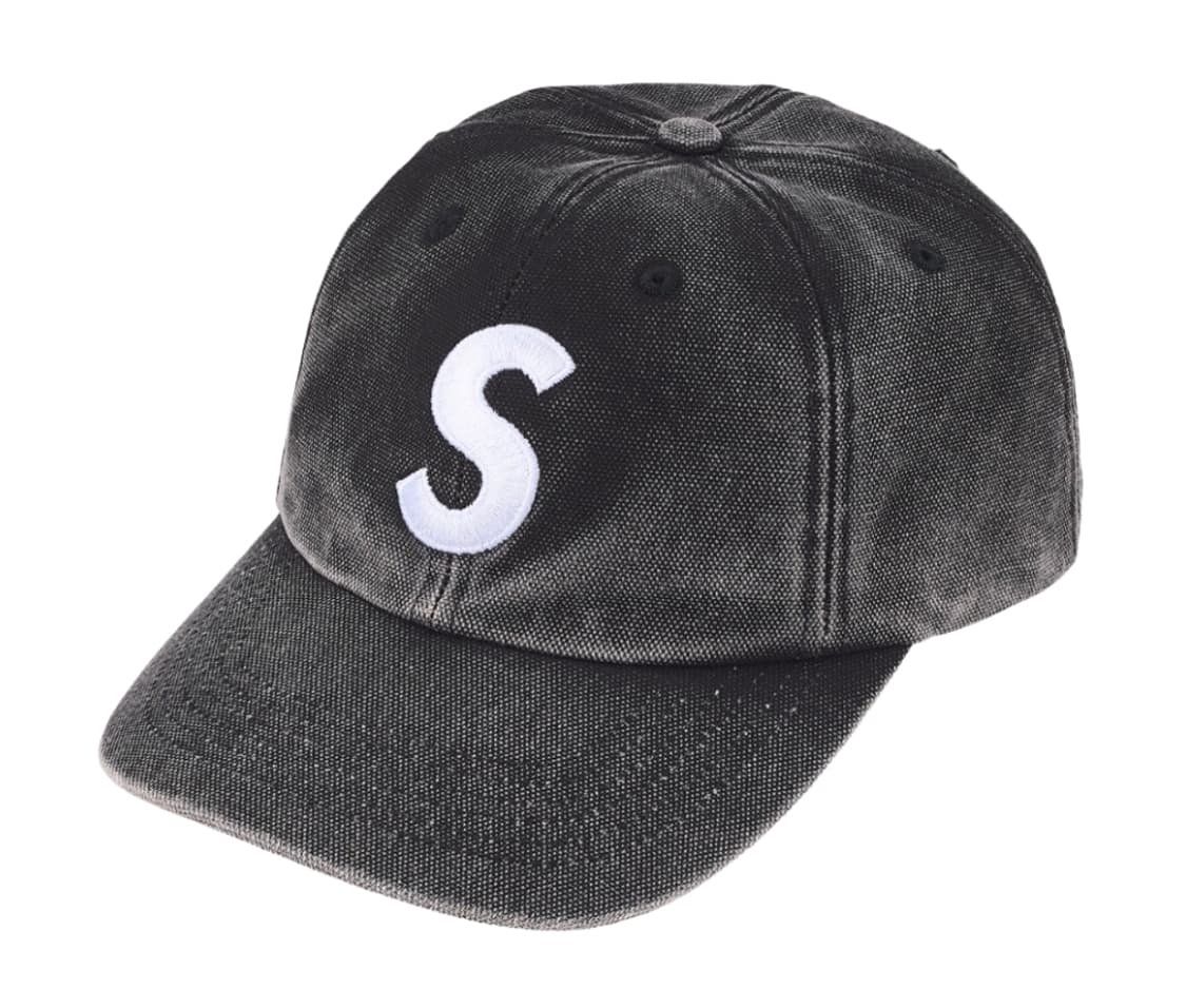 슈프림 피그먼트 S로고 6패널 블랙 상품이미지1