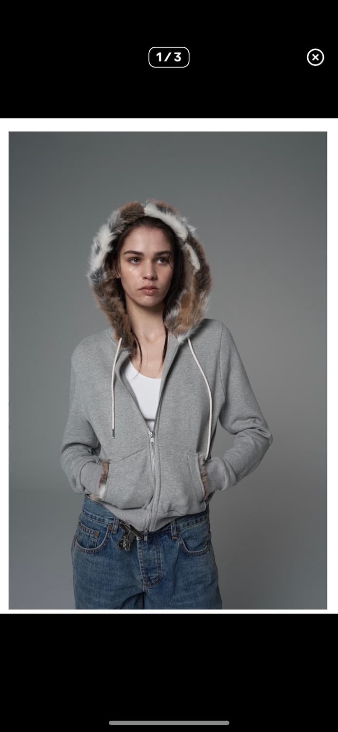 Settle for moon 후드집업 그레이 상품이미지1