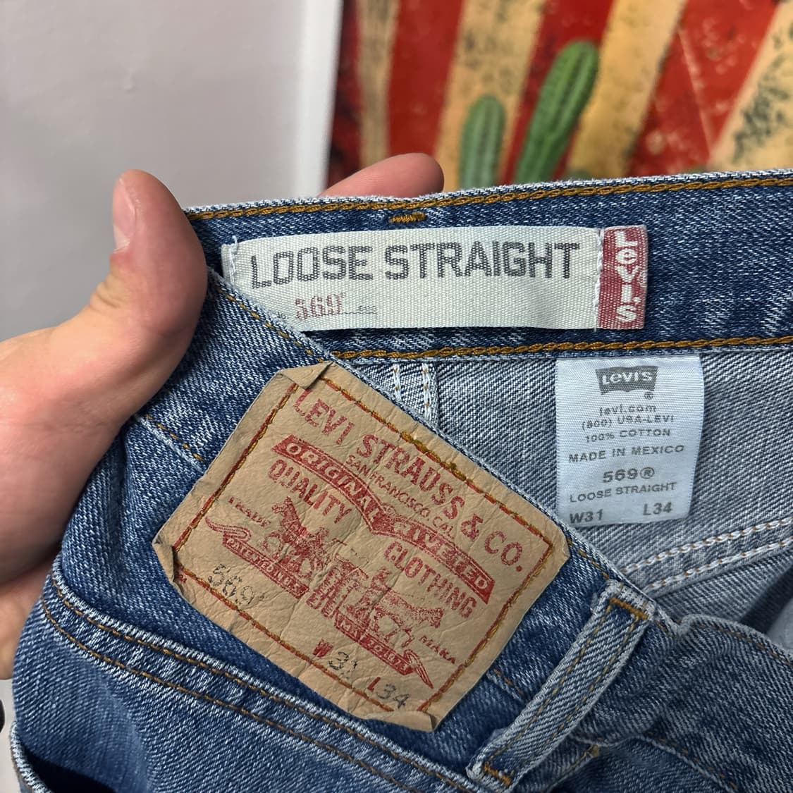 00s 리바이스 569 루즈 스트레이트 블랭크R탭 데님팬츠 N1192   상품이미지9