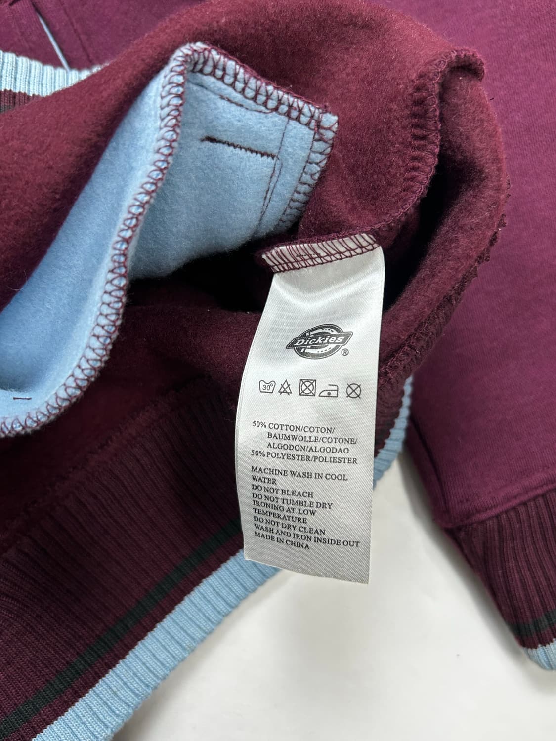디키즈 빅로고 버건디 니트 집업 100 상품이미지6