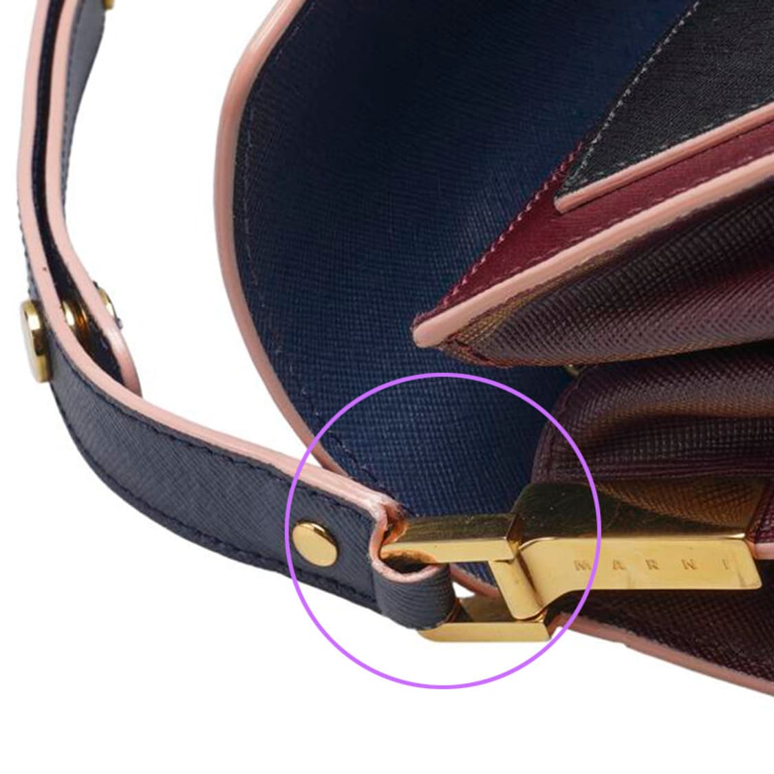 (중고) 마르니 네이비 사피아노 트렁크 탑 핸들 토트백 상품이미지6