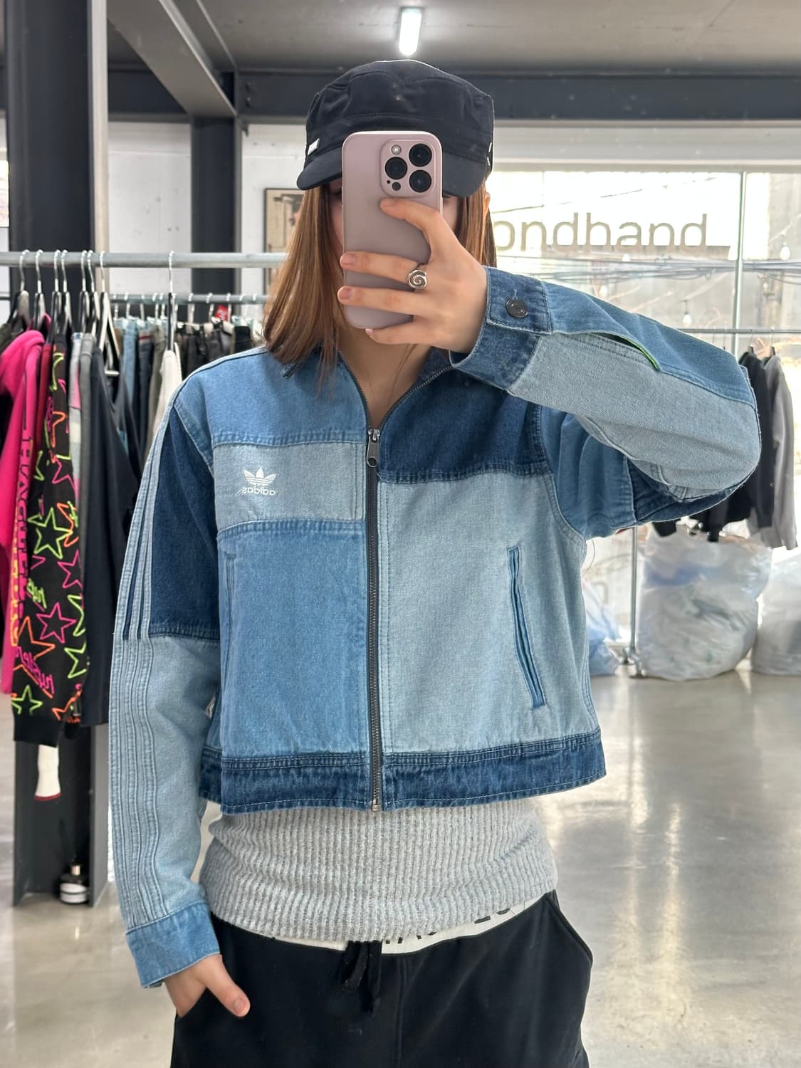 아디다스 크세니아 패치 트랙 하이넥 데님져지 데드스탁 상품이미지5