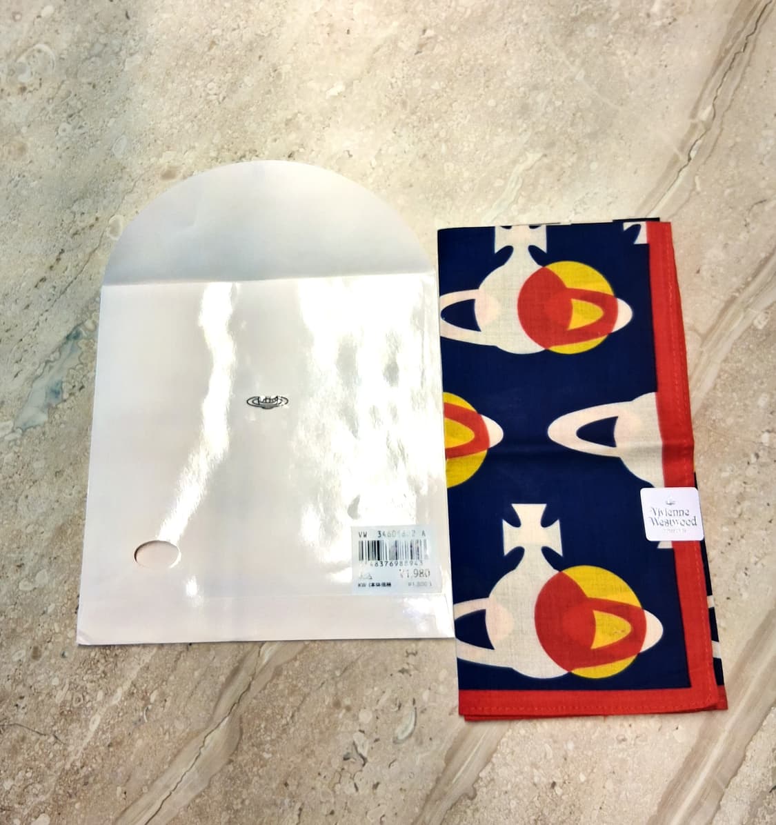 비비안웨스트우드 면 손수건 1 (새상품 with Case) 상품이미지4
