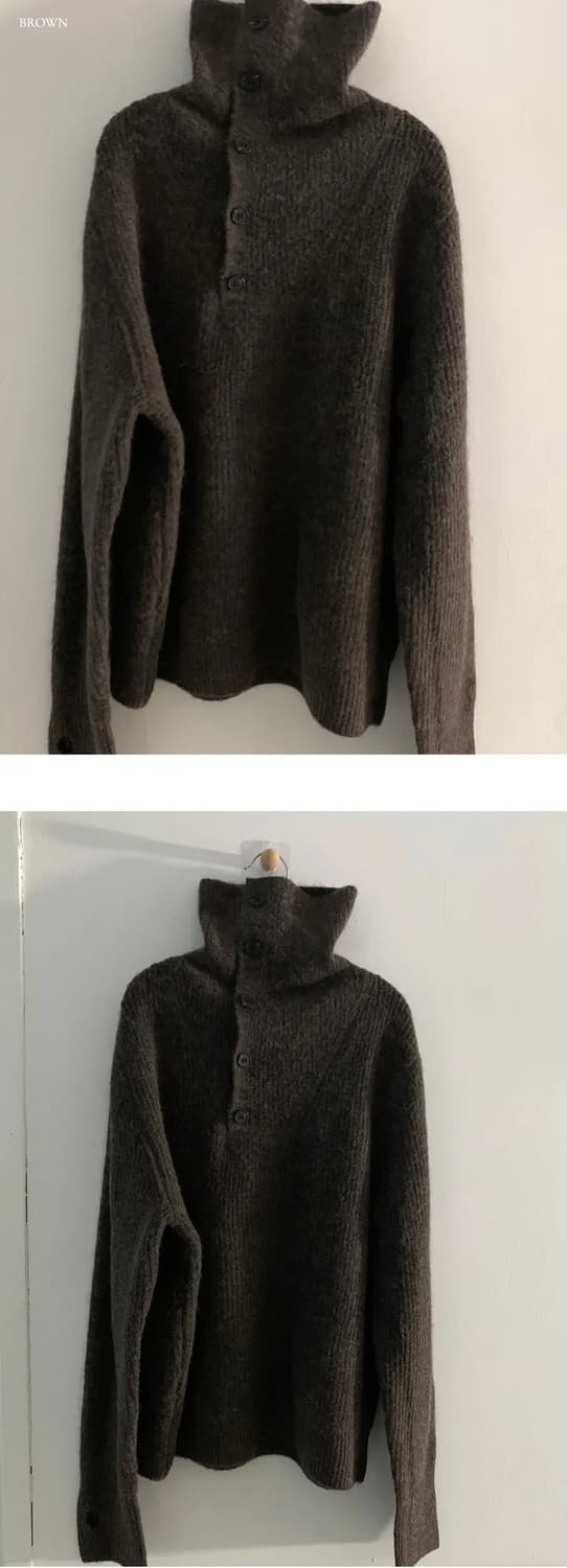 브라운 하이넥 니트 상품이미지2