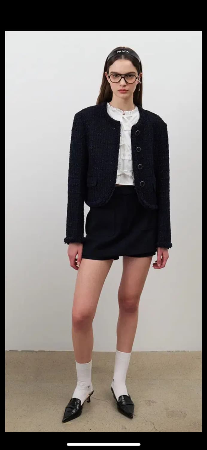 마론에디션 D/Navy 클래식 코튼 트위드 블레이저 상품이미지3