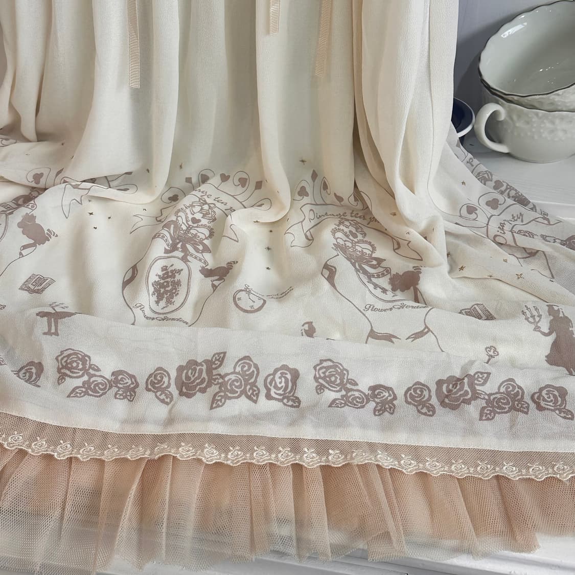 애로우) 크림 로맨틱 스모킹 원피스 상품이미지4