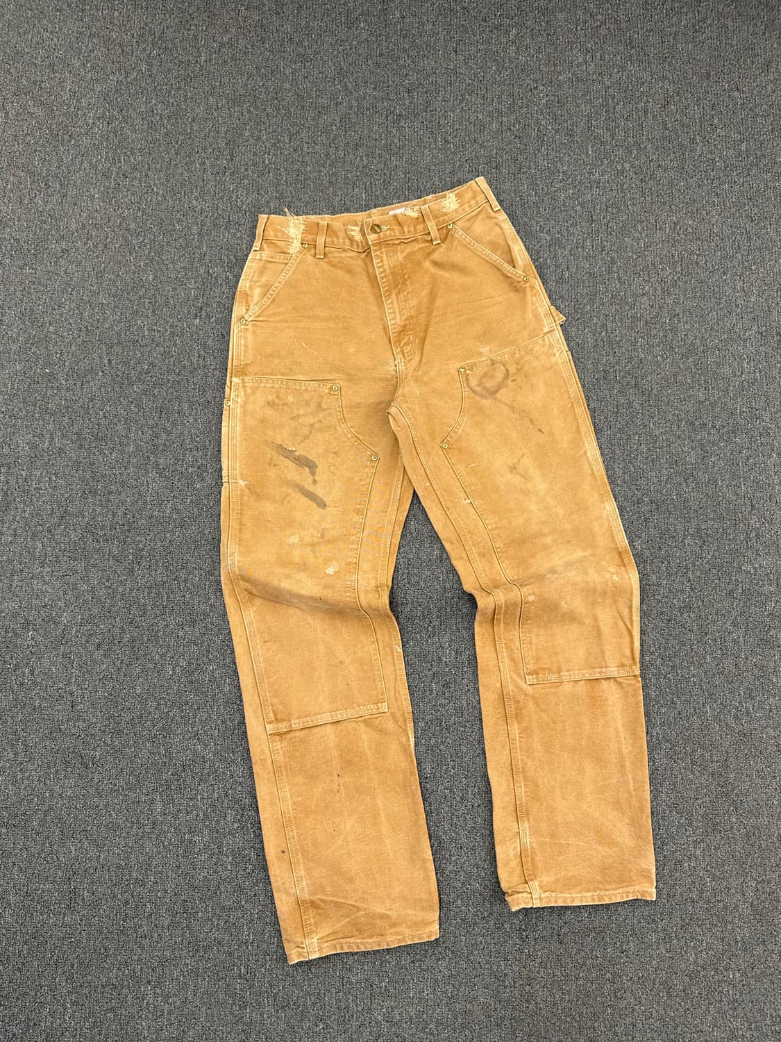 32)칼하트 빈티지 B01 브라운 더블니 워크팬츠 상품이미지2