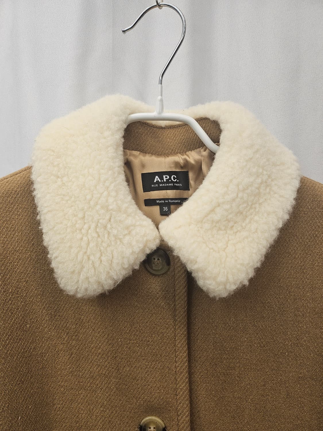 A.P.C.브라운 시어링 칼라 NEW DOLL 코트 36 상품이미지3