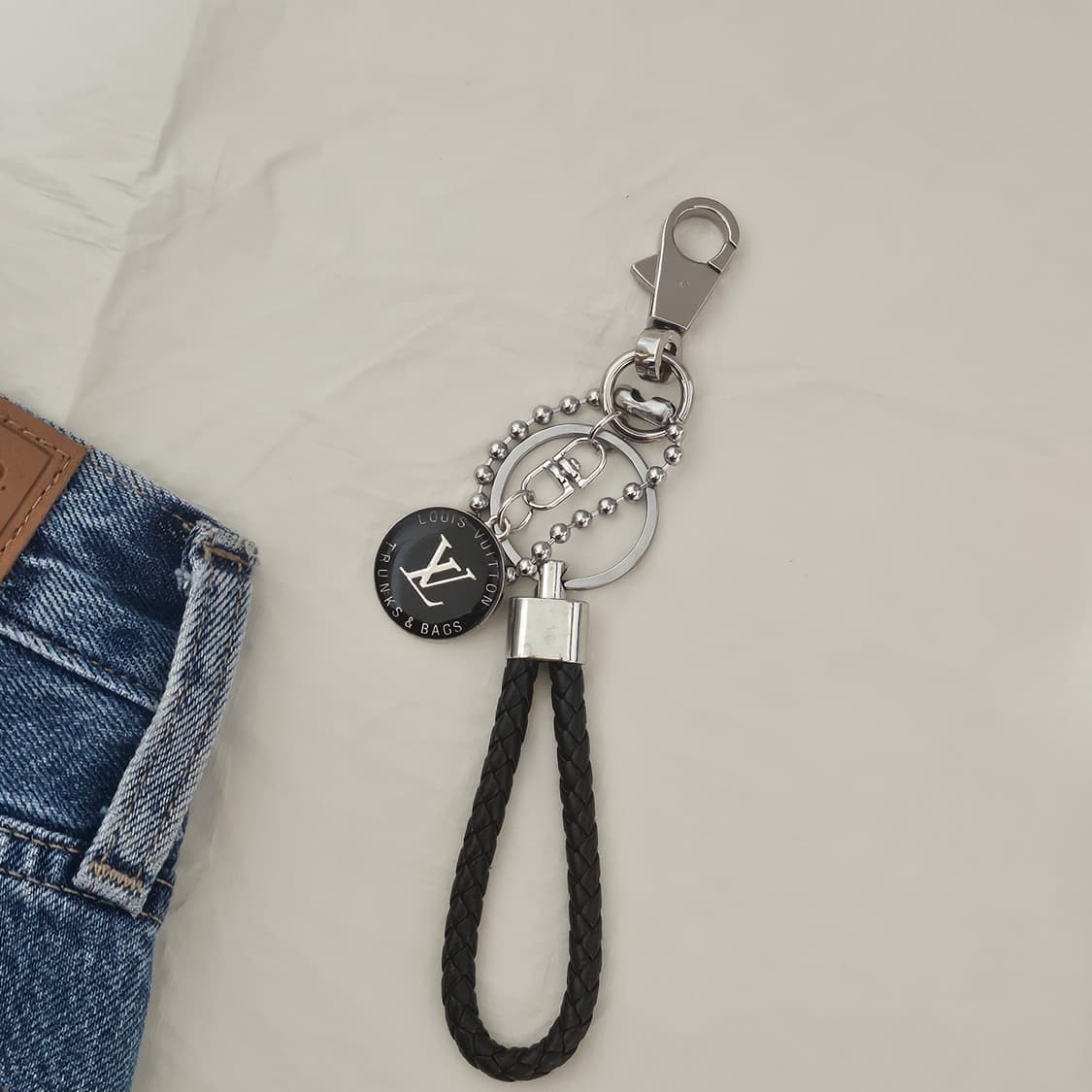 루이비통 빈티지 업사이클링 키링 바지체인 상품이미지3