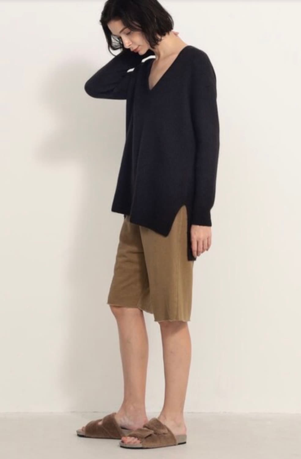 (정품/새상품) 제임스펄스 여성 블랙 V넥 풀오버 니트 상품이미지5