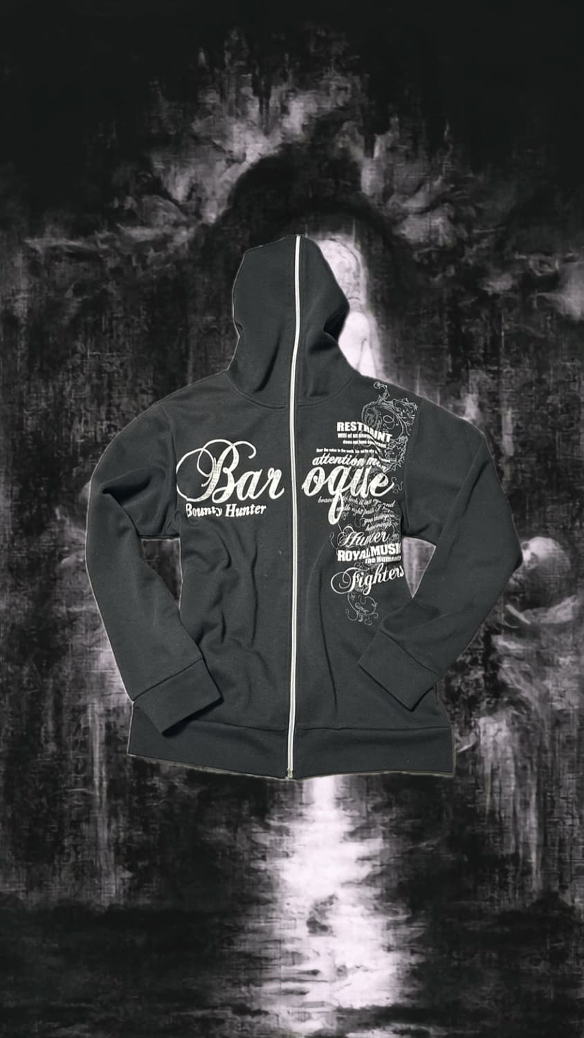 Y2K punk 레터링 후드집업 상품이미지2