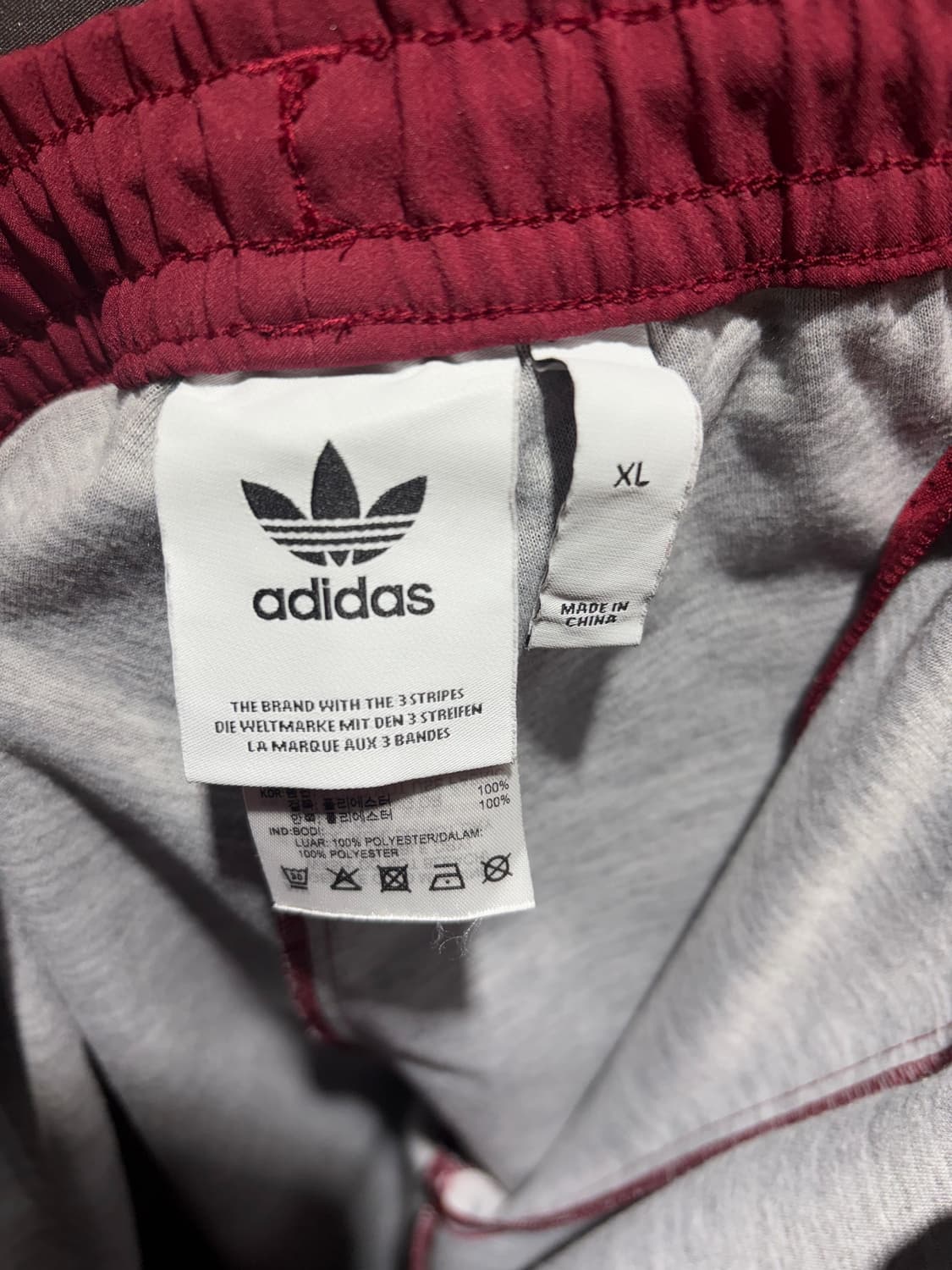 XL 아디다스 파이어버드 버건디 나일론 조거팬츠 상품이미지5