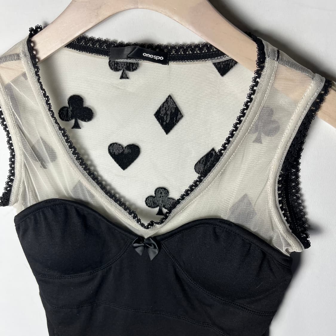 [Onespo] 포커 시스루 슬리브리스 상품이미지3