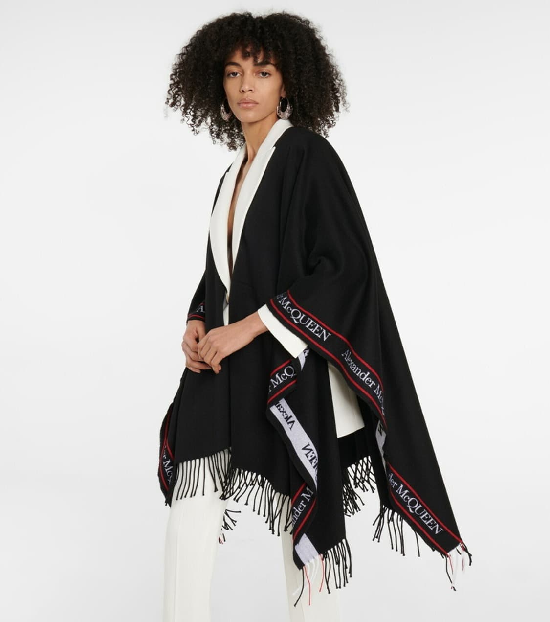 알렉산더 맥퀸 인타르시아 울 캐시미어 판초 상품이미지3
