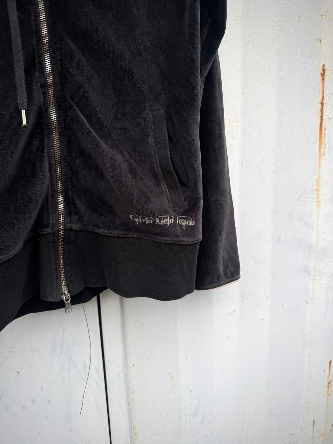 Calvin klein 하이넥 벨벳 후드집업 상품이미지2