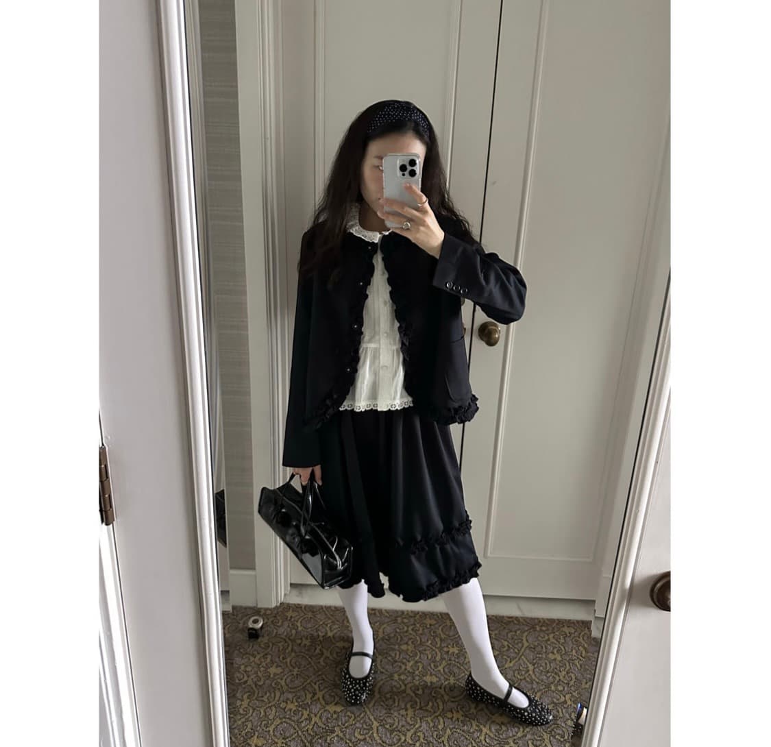 호쿠스포쿠스 Gentle Frill Blazer_Dark Navy 새상품 상품이미지2