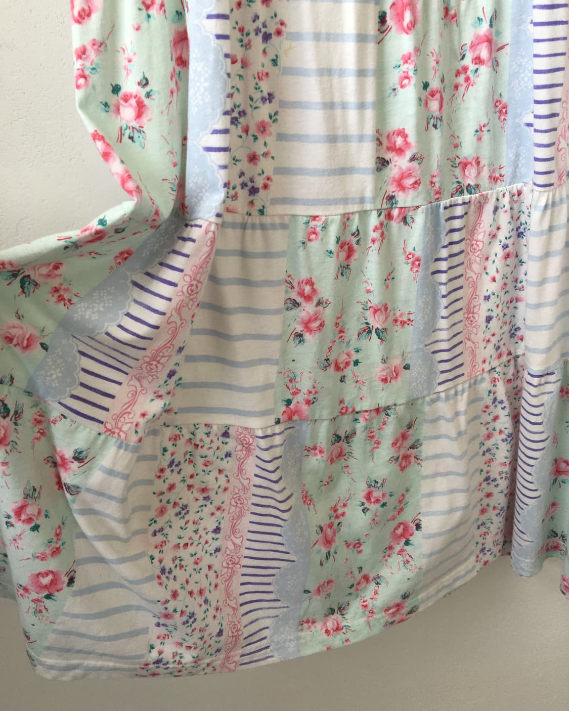 Flower pattern patch work point sleevele 상품이미지3
