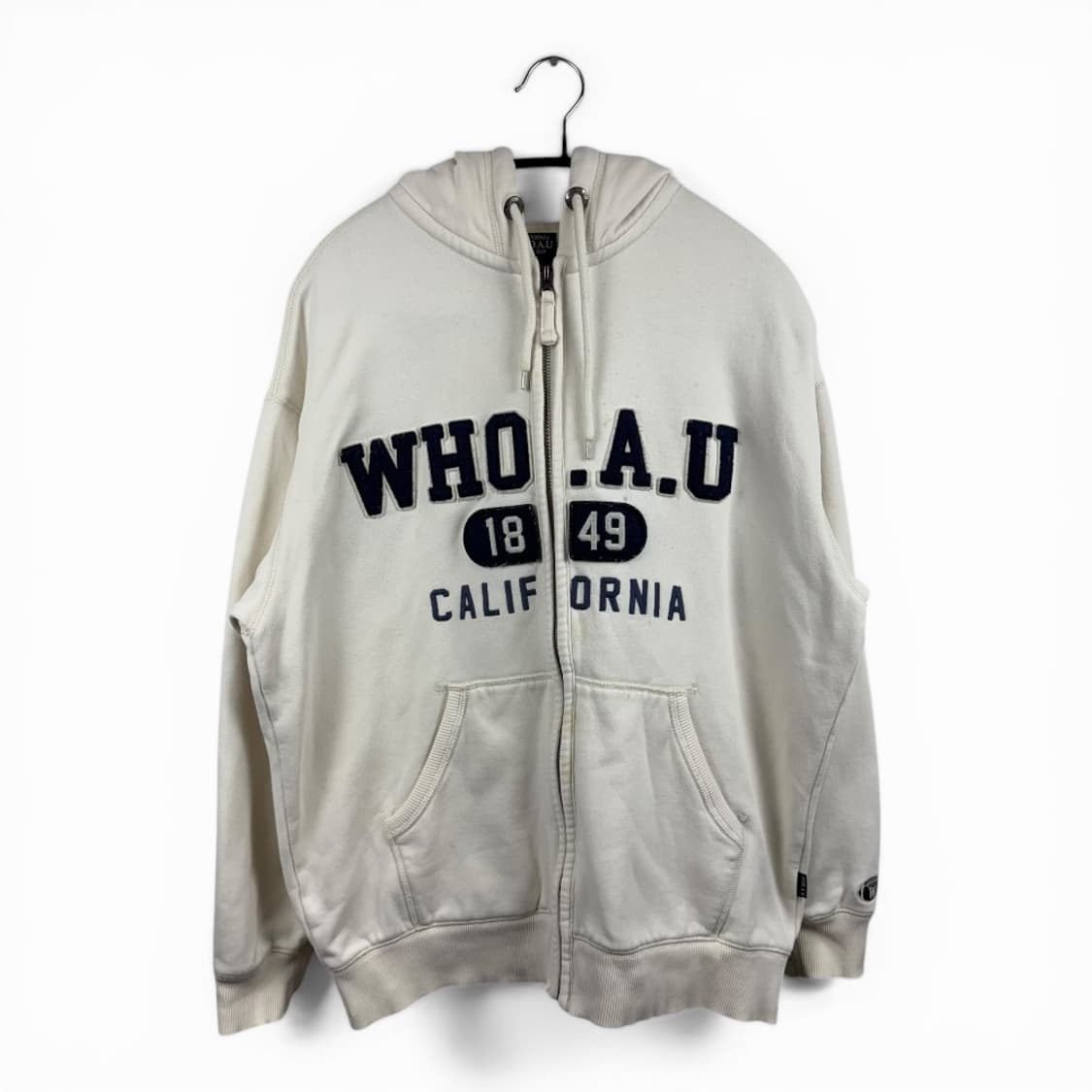 (S) 후아유 패치로고 후드집업 이이보리 상품이미지1